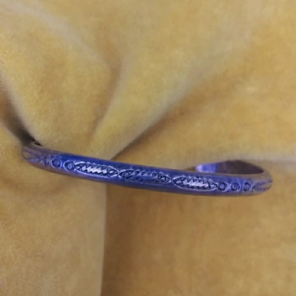 Antique vintage sterling silver southwestern feather boho cuff bracelet